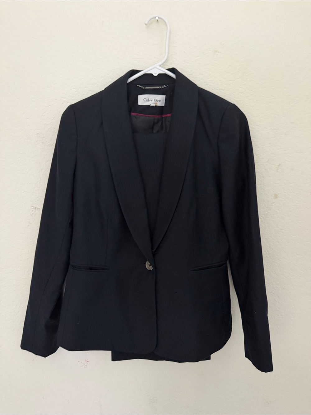 Calvin Klein Black Single-Button Shawl Lapel Blazer